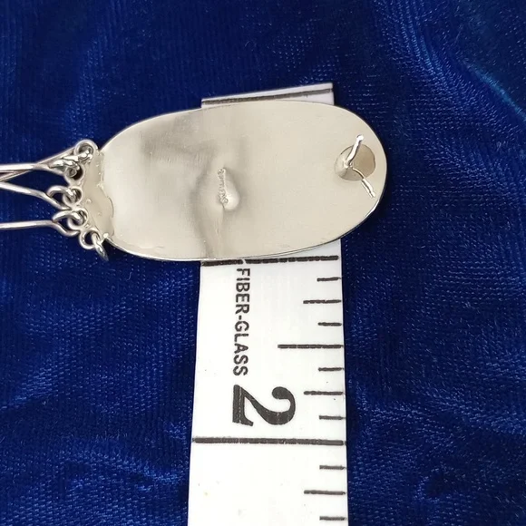 Vintage Native American Multi Stone On Sterling Silver Dangle Earrings Post - Picture 13 of 16